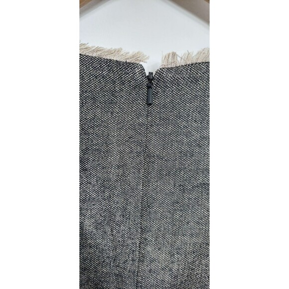 Etcetera Women's Size 10 Dress Gray Midi Wool Blend Bow Fringe Simple - Picture 5 of 9